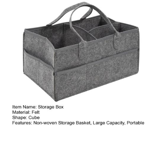 Storage Box with Handle And Multiple Pockets Organizer Portable Diaper Storage Bag for Nursery Kids Toys Snacks