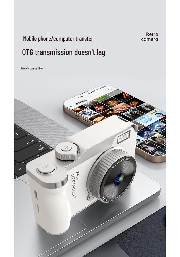 Retro 4K HD Digital Camera for Kids - Entry-Level with Telephoto Lens