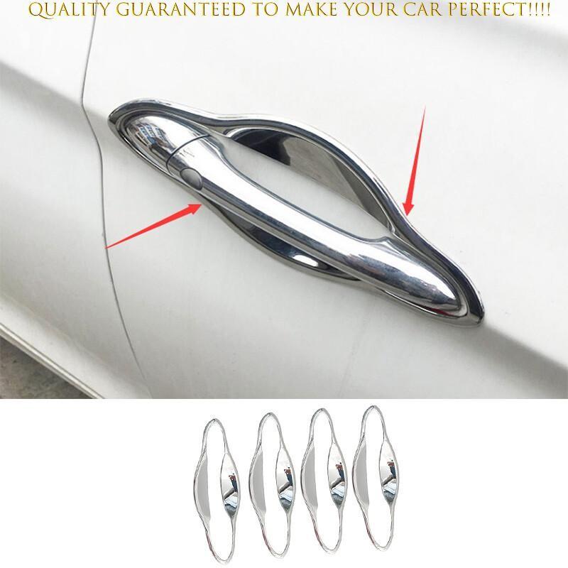 Glossy Chrome Exterior Outside Door Bowl Cover Trim For Hyundai Sonata 2011-2014