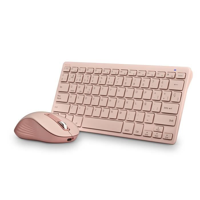 Bezdrátová klávesnice - NGS - FANTASY KIT PINK - 3 režimy připojení - Tiché klávesy - 12 multimediálních kláves