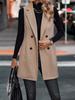 Women Sleeveless V Neck Longline Blazer Vest Casual Loose Fit Waistcoat Multiple Colors