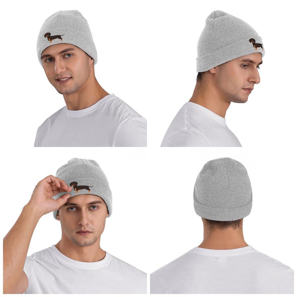 Dachshund Pattern Art Warm Knitted Cap Fashion Bonnet Hat Autumn Winter Outdoor Beanies Hats for Men Women Adult