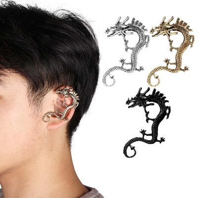 Jednoduché Punkové Zinková Slitina Mužské Módní Šperky Levé Ucho Klipové Náušnice Dračí Ušní Klip