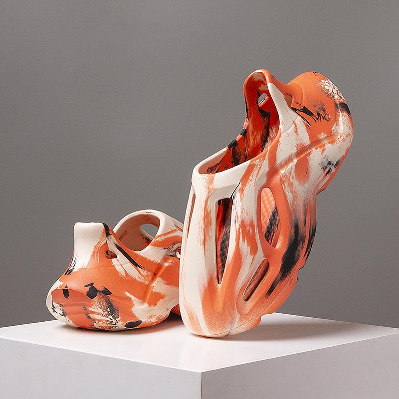 EVA Men's Color Block Trend Sandals - Creative National Tide Beach Shoes with Thick Sole