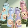 1PC Group Of Puppy Dogs Pattern 750ml Color Plastic Sports Water Bottle Leakproof Flip Straw Lid Suitable for Sports Office Home Use