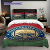 Manchester City Football Club Emblem Three-piece set (1 * duvet cover + 2 * pillowcase, without core) 2DFlat Soft and comfortable Bedding set