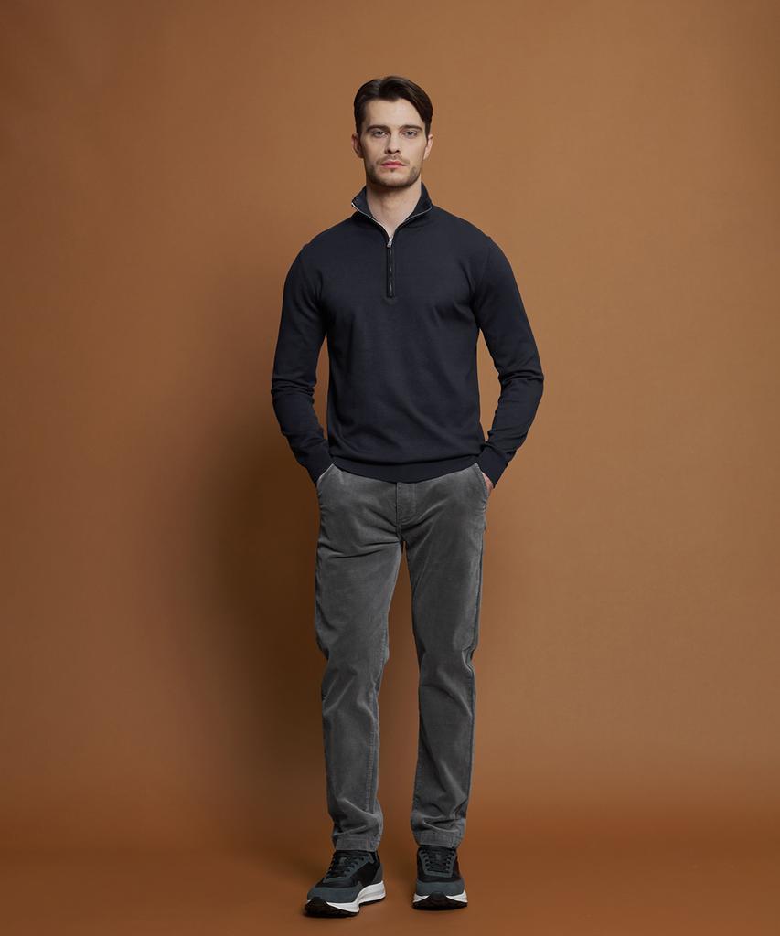 PANICALE Navy Soft Half-Zip Knit (Type B)