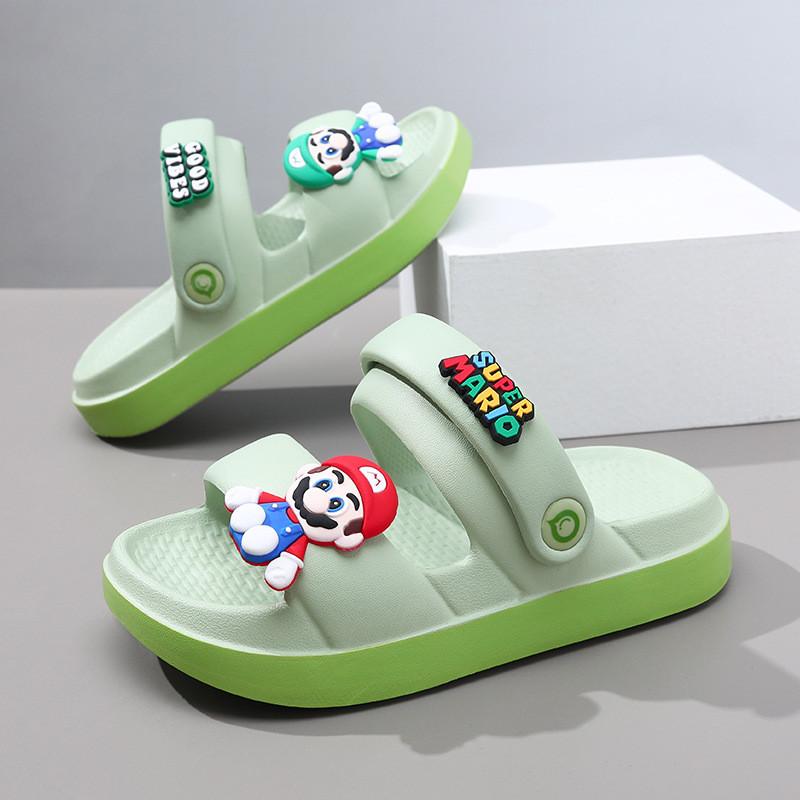 Stilvolle Mario Kinder Sandalen Sommer Indoor Slipper für Jungen Modisches Strandfußbekleidung