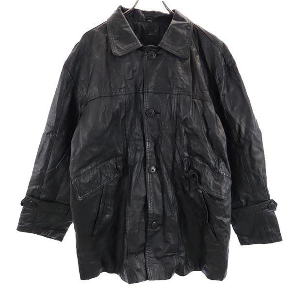 OLD 90s Genuine Leather leather jacket F Genuine leather quilted lining Men's Used