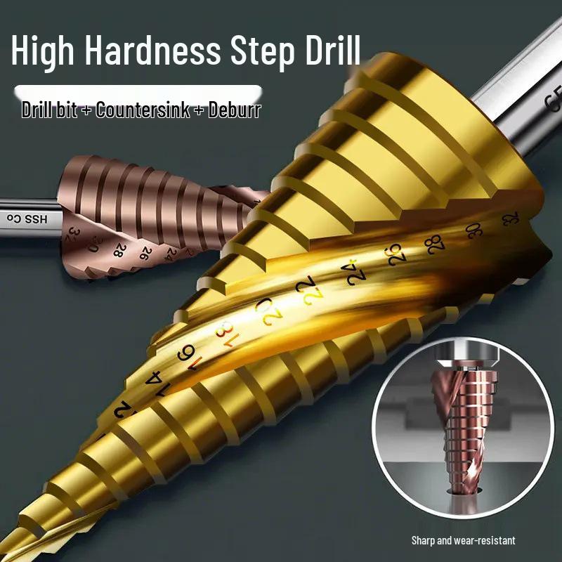 High Hardness Stainless Steel Step Drill Bit for Metal Hole Drilling