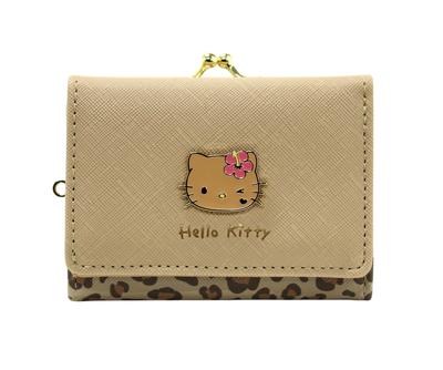 Aldi Dreifach-Portemonnaie mit Verschluss, Tier-Design, Hello Kitty, Beige, HK79-2BE