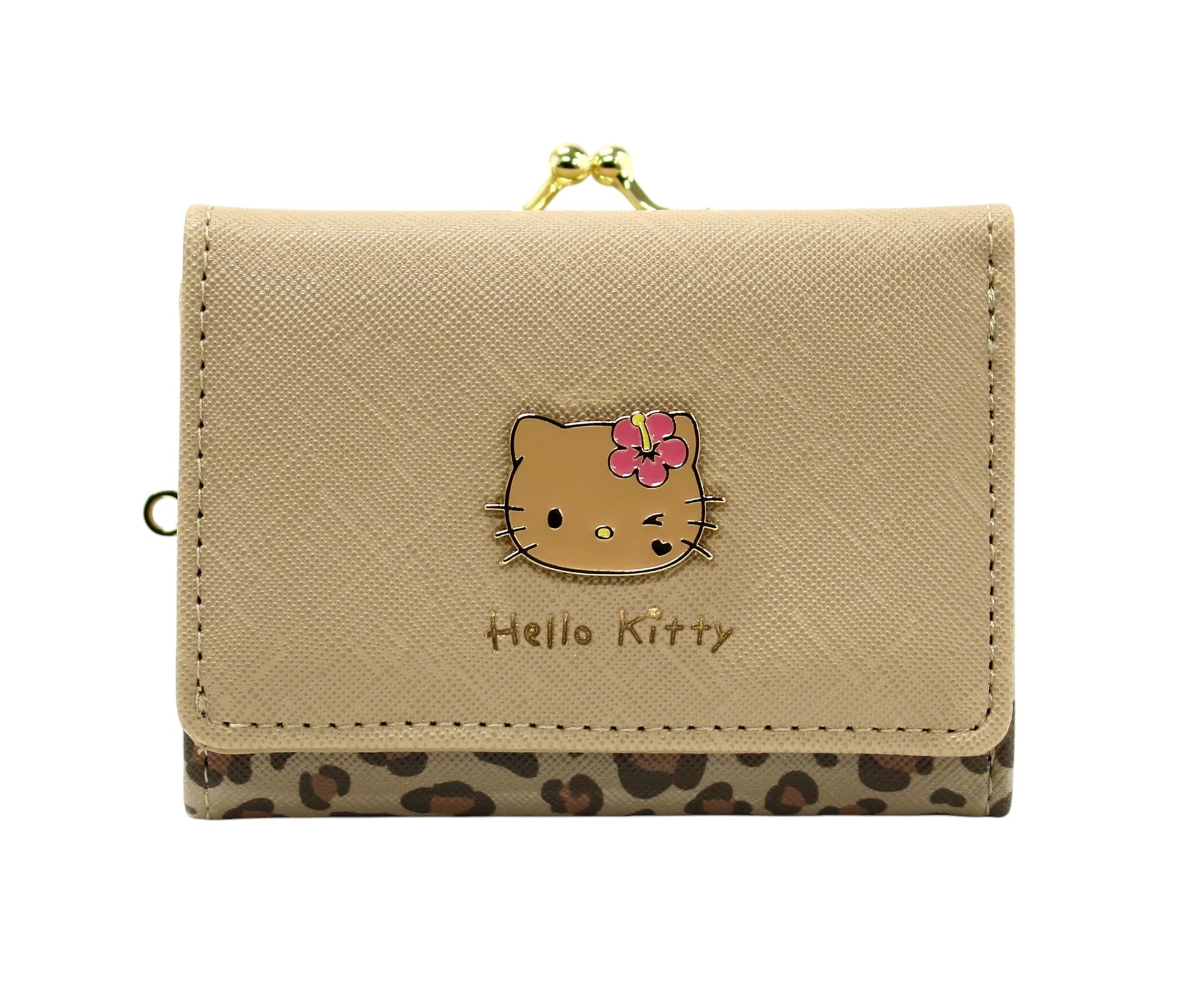 

Aldi Tri-fold Wallet with Clasp, Animal Design, Hello Kitty, Beige, HK79-2BE