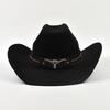 100% Wool Cowboy Hats Autumn and Winter Lady Cowgirl Jazz Hat Men's Western Curved-brimmed Felt Fedora Hat
