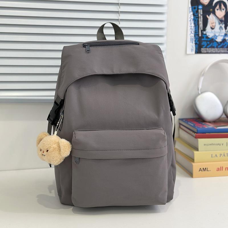 Schoolbag Japanese solid color versatile nylon backpack schoolbag female Korean version high school lightweight backpack college students ins 