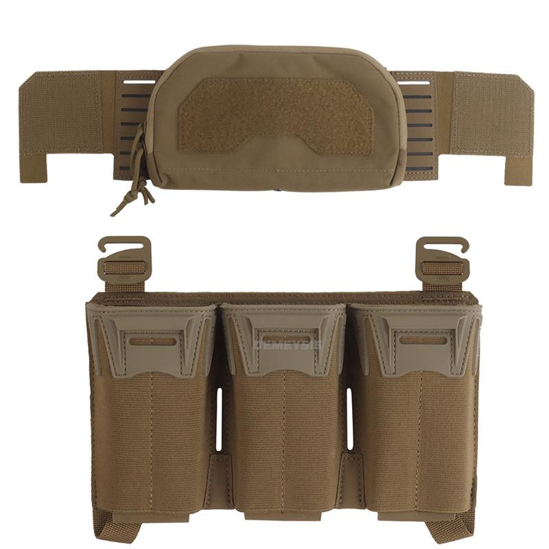 Tactical 2Nd Layer Admin Pouch with Multi-caliber Triple Mag Pouch for M4 5.56 PCC 9mm Pouches Aifsoft Plate Carrier Front Bag