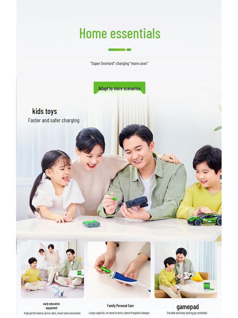 Super Overlord 2600mAh AA Rechargeable Batteries: 2-Pack for Wireless Mouse & KTV Devices