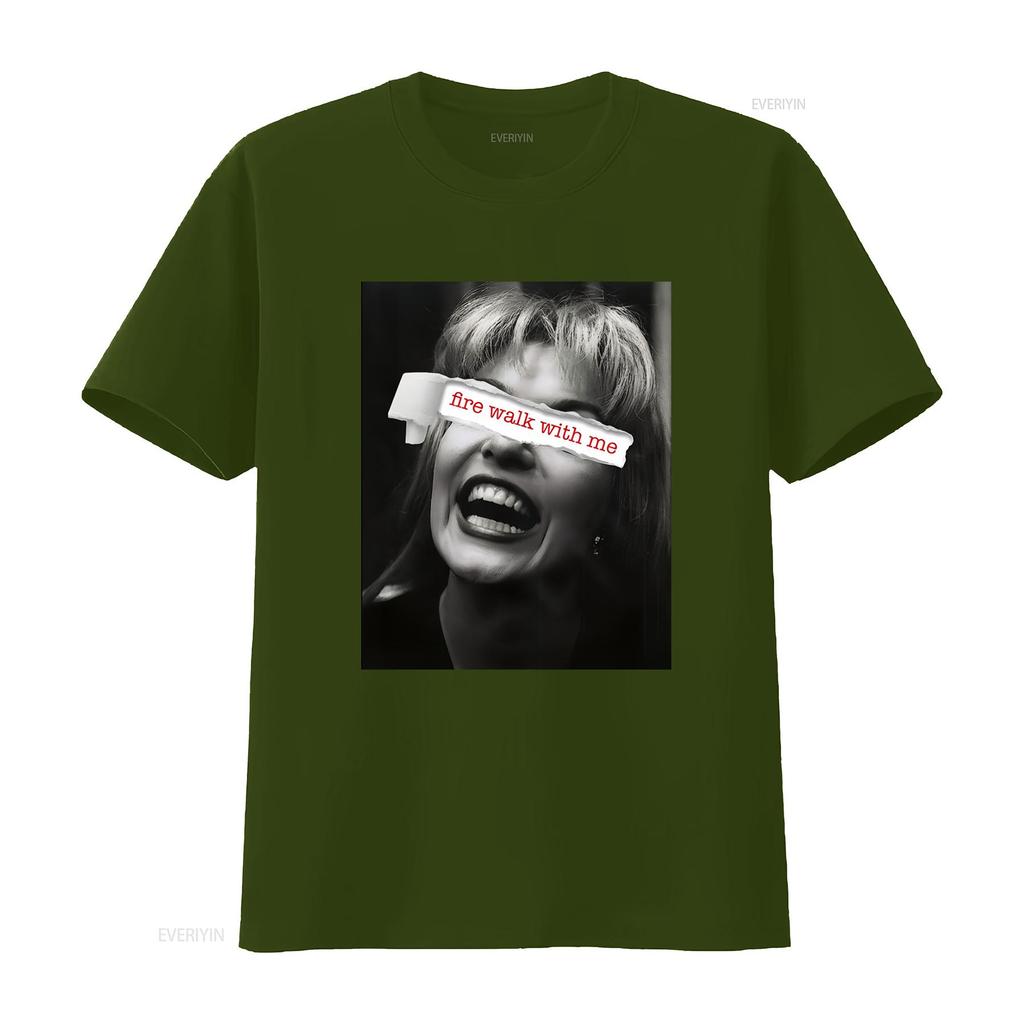 Fire walk with me SweaT T Shirt Twin Peaks Laura Palmer vintage Washed streetwear Stretched fashion Versatile homme graphic