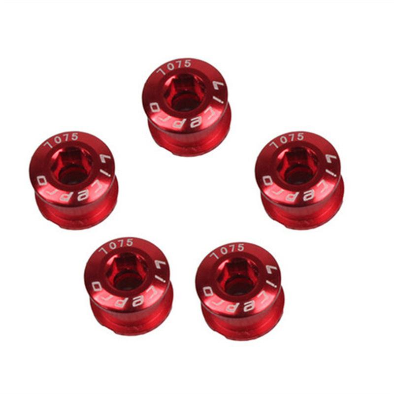 5 Pcs MTB Bicycle Chainwheel Screws Cycling Chainring Wheel Bolt Alloy 7075 Single/double Road Bike Disc Screws for Crankset Parts