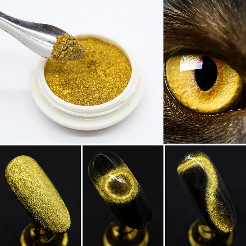 3D Chrome Cat Magnet Nail Glitter Powder Chameleon Shiny Nail Pigment Gel Nail Polish Supplies Magic Cat'S Eye Magnetic Powder