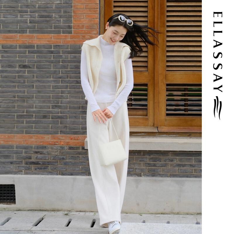 ELLASSAY Women's High-Waisted Straight-Leg Trousers