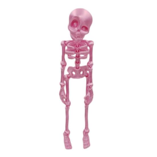3D Printed Skeleton Refrigerator Magnet, Poseable Skeleton Figurine with Movable Joints, Halloween Gothic Skeleton Fridge Magnet Decoration B розовый