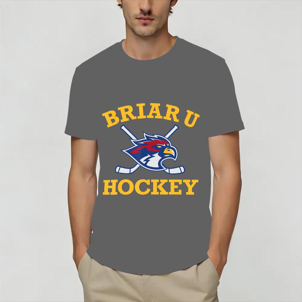 Casual Briar U Hockey Off Campus TShirt for Unisex Crew Neck 100 Cotton T Shirts Short Sleeve Tees Gift Idea Clothing