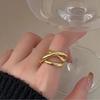 CARLIDANA Personality Simple Stainless Steel Index Finger Ring Fashion Trend Irregular Gold Plated Women Open Ring Jewelry