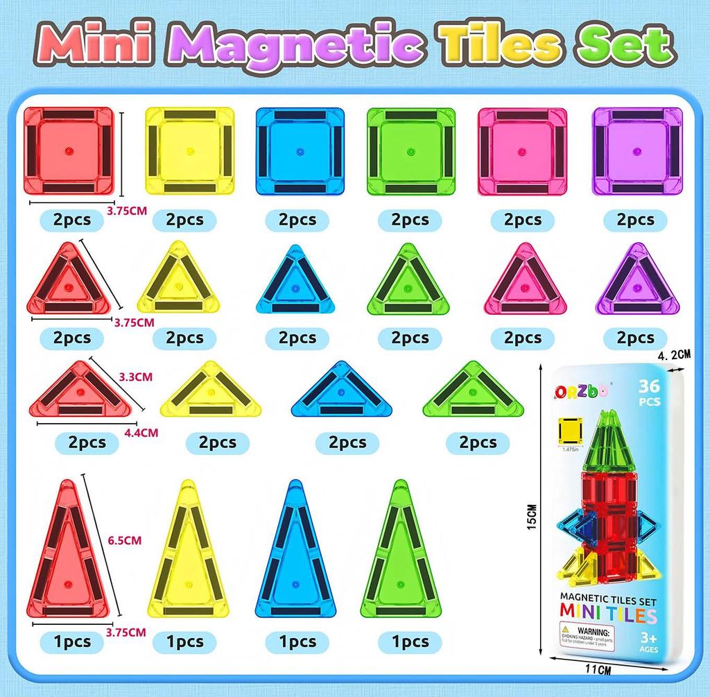 Portable Magnetic Stained Glass Building Tiles Set for Kids - Educational Toy