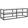Day and Night - Day and Night Black TV Stand with White Marble Glass 120x40x40 Cm