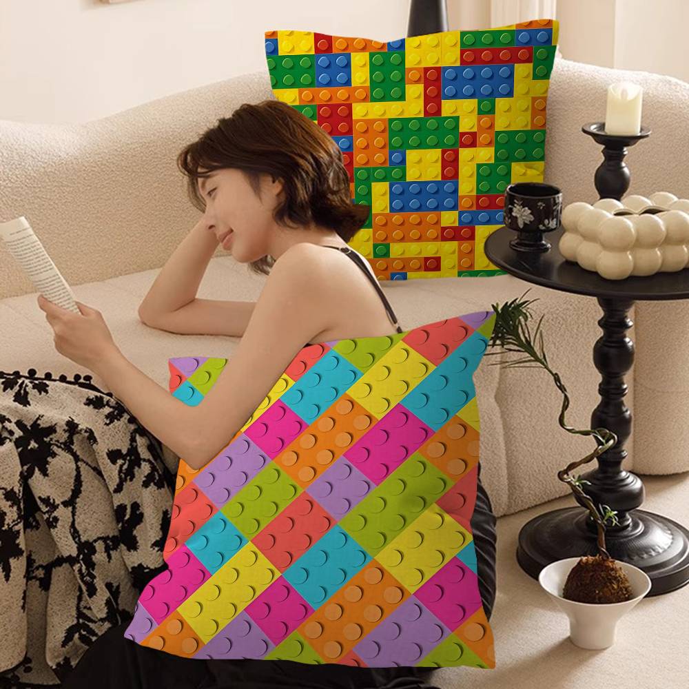 Building Toys Pillow Gifts Home Office Furnishings Bedroom Sofa Car Cushion Cover Case 45x45cm