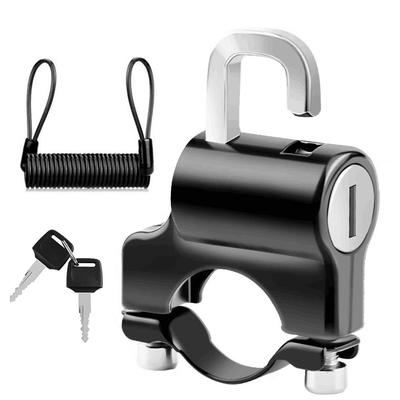 Mini lucchetto per casco portatile lucchetto di sicurezza antifurto interamente in metallo con 2 chiavi per bici con manubrio da 22-24 mm