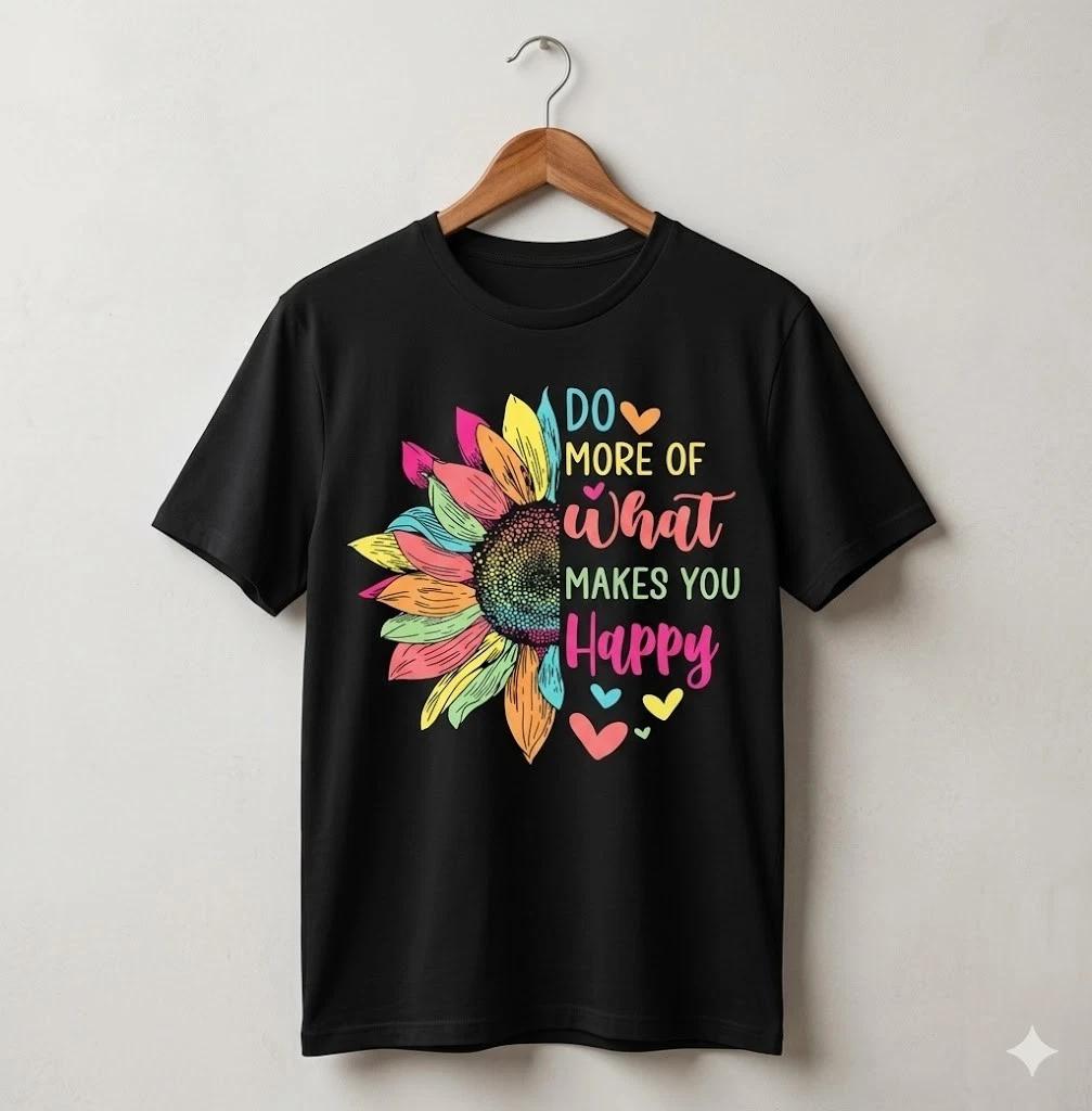 Unisex Adult Casual Quote Do More of What Makes You Happy Sflower Q... XXL