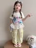2026 Stylish Girls' Summer Set: Baby T-shirt & Cargo Pants Two-Piece Outfit