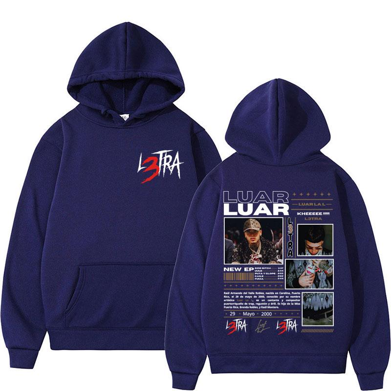 Rapper Luar La L Music Album L3TRA Hoodie Men Women Harajuku Fashion High Quality Sweatshirt Man Casual Fleece Hooded Streetwear