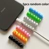 5pcs Spiral Soft Gel USB Cable Protectors,for Mobile Phones,Tablet Chargers.Multi-Color,Home,Office,Travel Essentials.Durable.