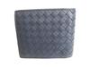 Authentic BOTTEGA VENETA Intrecciato Navy Blue Leather Bifold Wallet Compact Wallet #9622  Refurbished