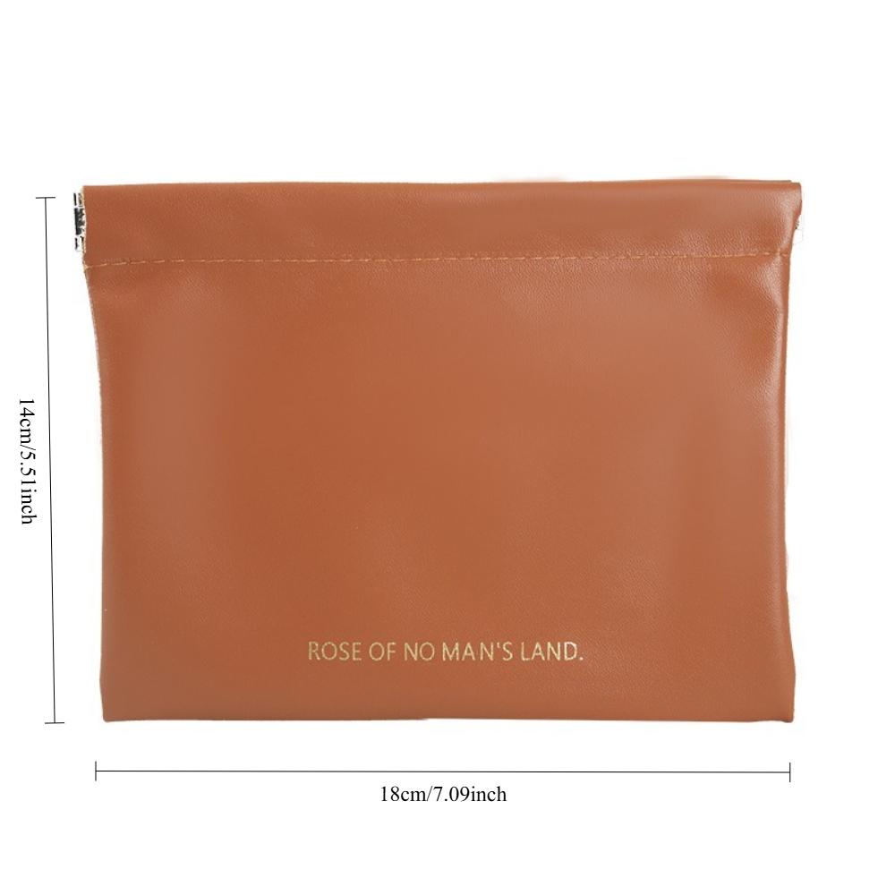 Mini Multifunctional Automatic Sealing PU Leather Storage Bag Travel Compact For Headphones Lipstick Coin Sanitary Napkins