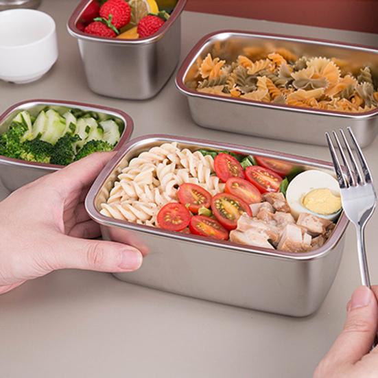 Microwaveable Lunch Box Leakproof 304 Stainless Steel Easy to Clean Food Storage Container for Home