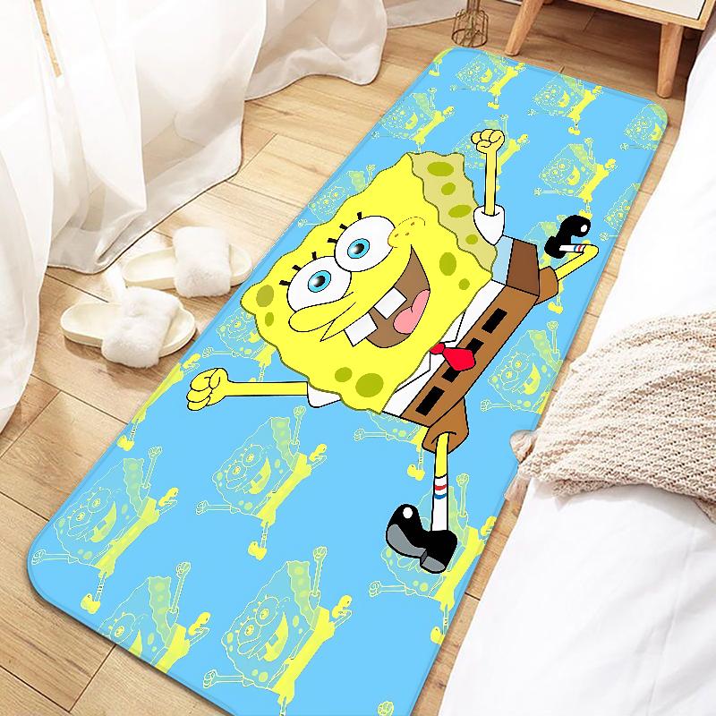 Cute SpongeBobs Cartoon Door Mat Entrance Non-slip Washable Kitchen Carpet Living Room Hallway Rugs Bathroom Bath Door Mats
