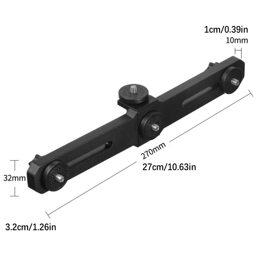 Smartphone Mount Double Clip Tripod Adjustable Movable Crossbar Clip for Living Stream Video Recording Selfie Holder Part
