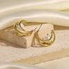 Huitan Metal Women Claw Earrings Inlay Imitation Pearl Modern Fashion Design Female Earrings Daily Wear Statement Jewelry