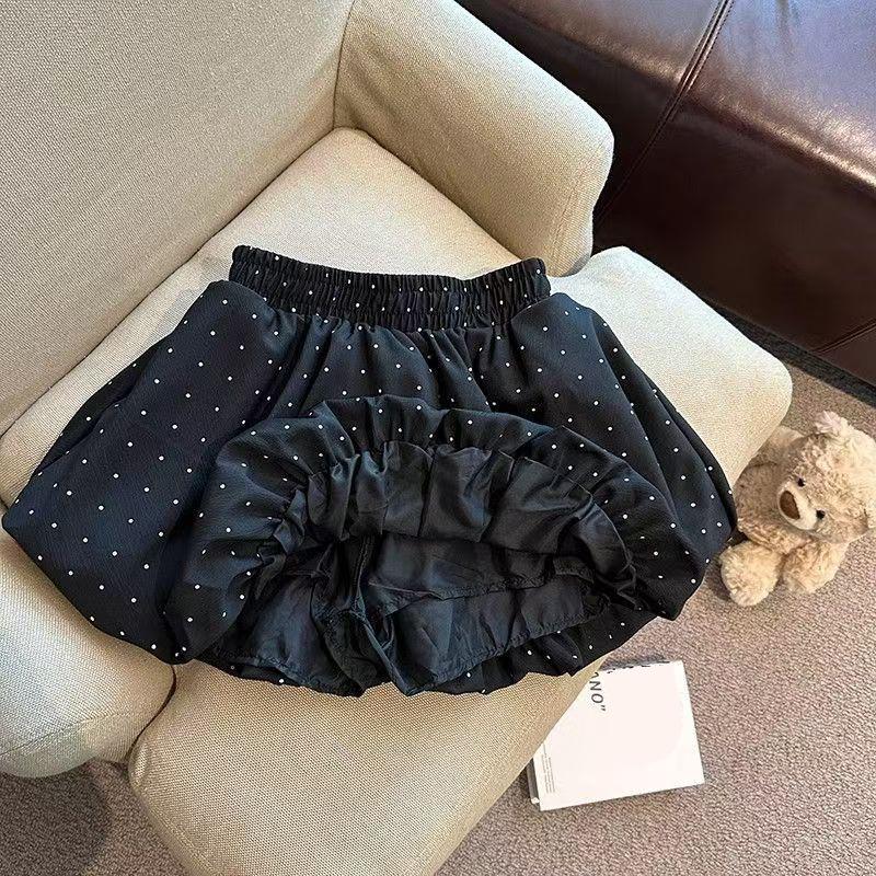 Frühling Sommer High Waist Wolkenblase Puffy Rock Damen Blütenknospe Kurzer Rock Gepunkteter Halber Rock Elegant