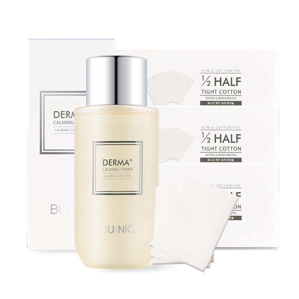 BU:NiO Derma Plus Calming Toner 315ml + 3 half-adhesive cotton pads 120px toner pack soothing recommended