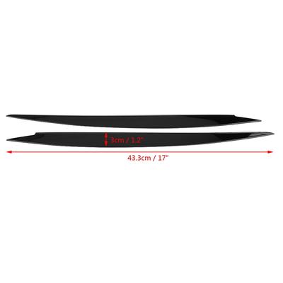One Pair Headlight Eyebrow Eyelids Trim Cover for    7   2013-2018 Black