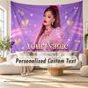 Benutzerdefinierte Namens-Wandbehang-Tapisserie, Ariana Grande Dekorative Hintergrund-Tapisserie für Wohnheim, Zuhause