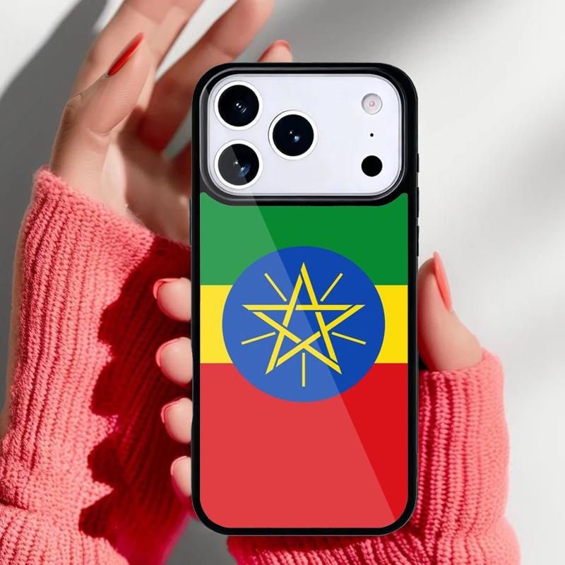 Ethiopia Flag Phone Case for iPhone 17 16 15 14 13 Pro Max Back Cover for 12 11 Pro Coque