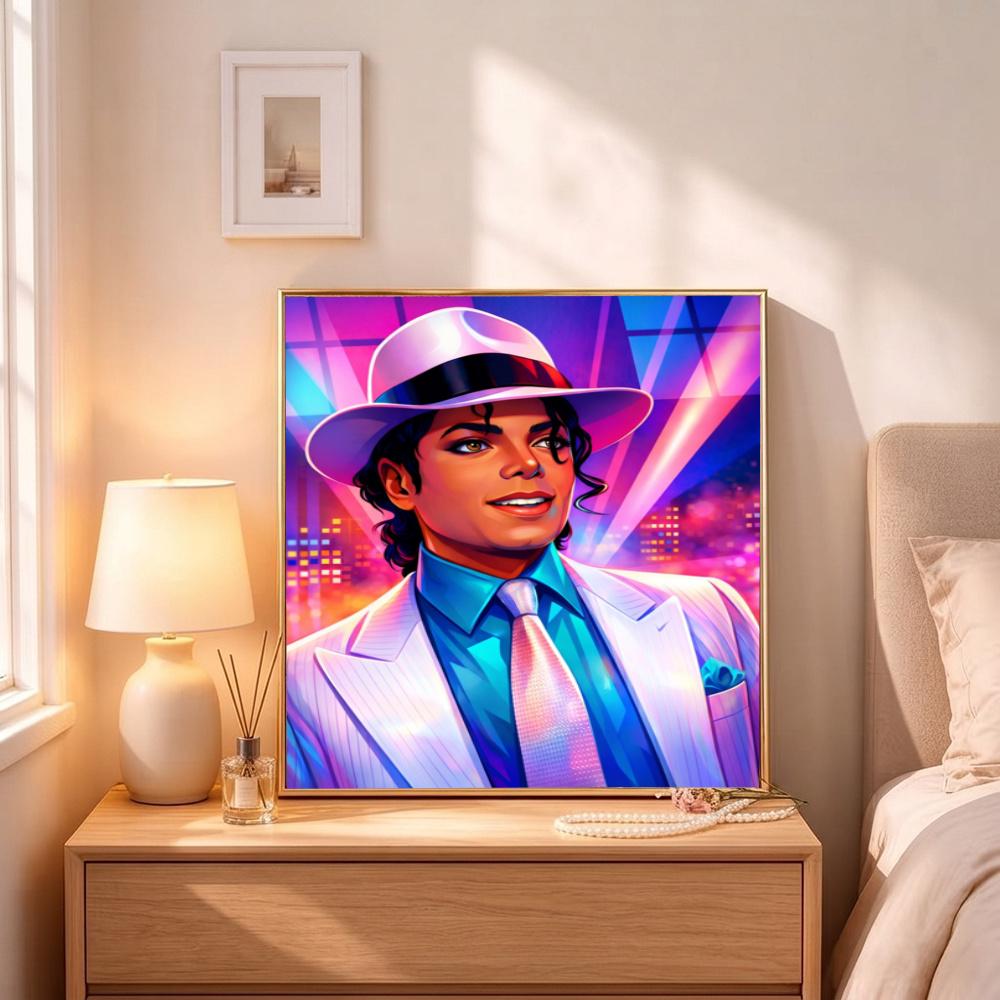 Michael Jackson Pop 5D Diy Diamond Paintings Mosaic Wall Round Diamond Art Painting Kits Embroidery Crystal Accessories Frameless