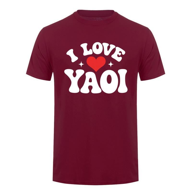 Cool I Love Yaoi T Shirt Funny Heart Anime Unisexga Boys Love Fan Gift Tshirts Short Sleeve Tee Da182