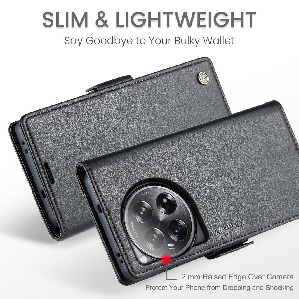 Dla OnePlus 12 5G Etui CASEME Seria 023 Blokowanie RFID Skórzany Portfel z Podstawką Pokrowiec na Telefon