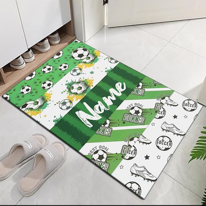 Benutzerdefinierter Fußball-Teppich mit Namen, für Bürostuhl, Wohnzimmer, Schlafzimmer, Küche, Dekor, Geschenke.
